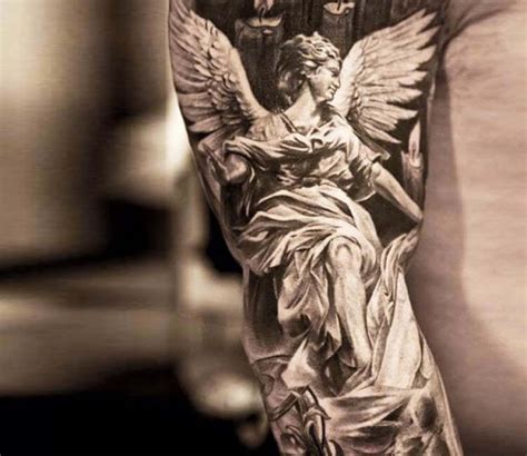 angel painting tattoo|realistic angel tattoo designs.